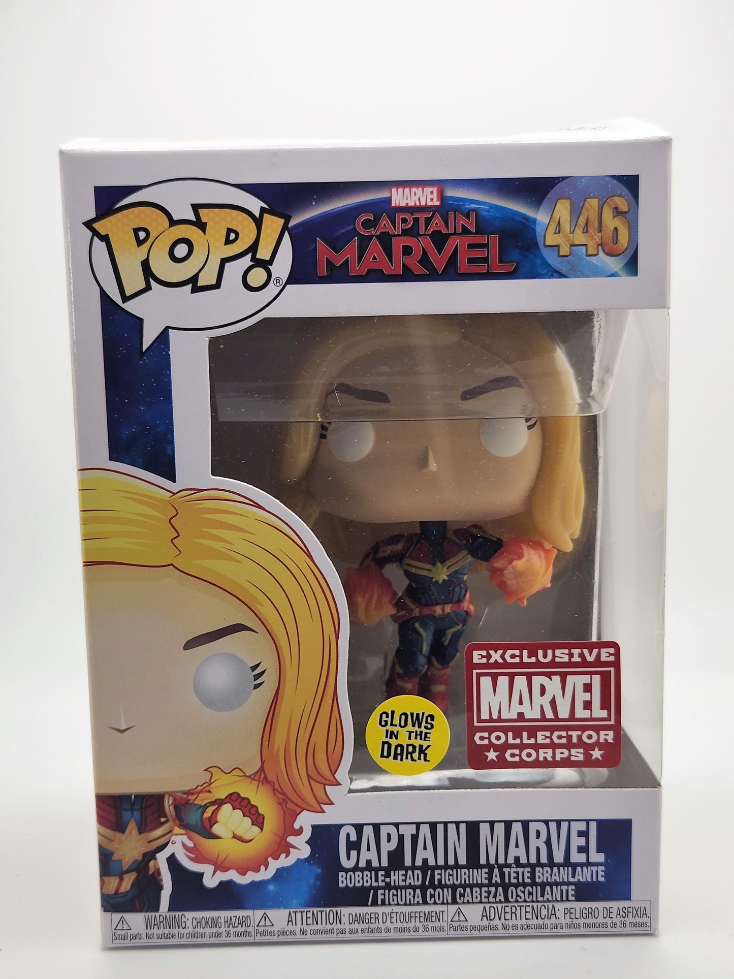 Captain Marvel (Flying) (Glow) - #446 - Box Condition 6/10