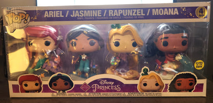 Ariel - Jasmine - Rapunzel - Moana (Glow) - Estado de la caja 8/10