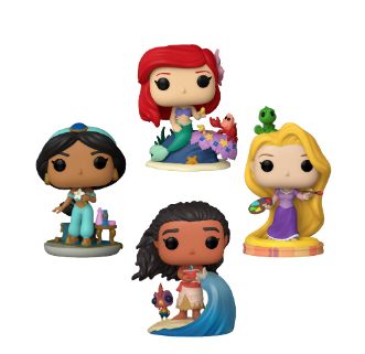 Ariel - Jasmin - Raiponce - Moana (Glow) - État de la boîte 8/10