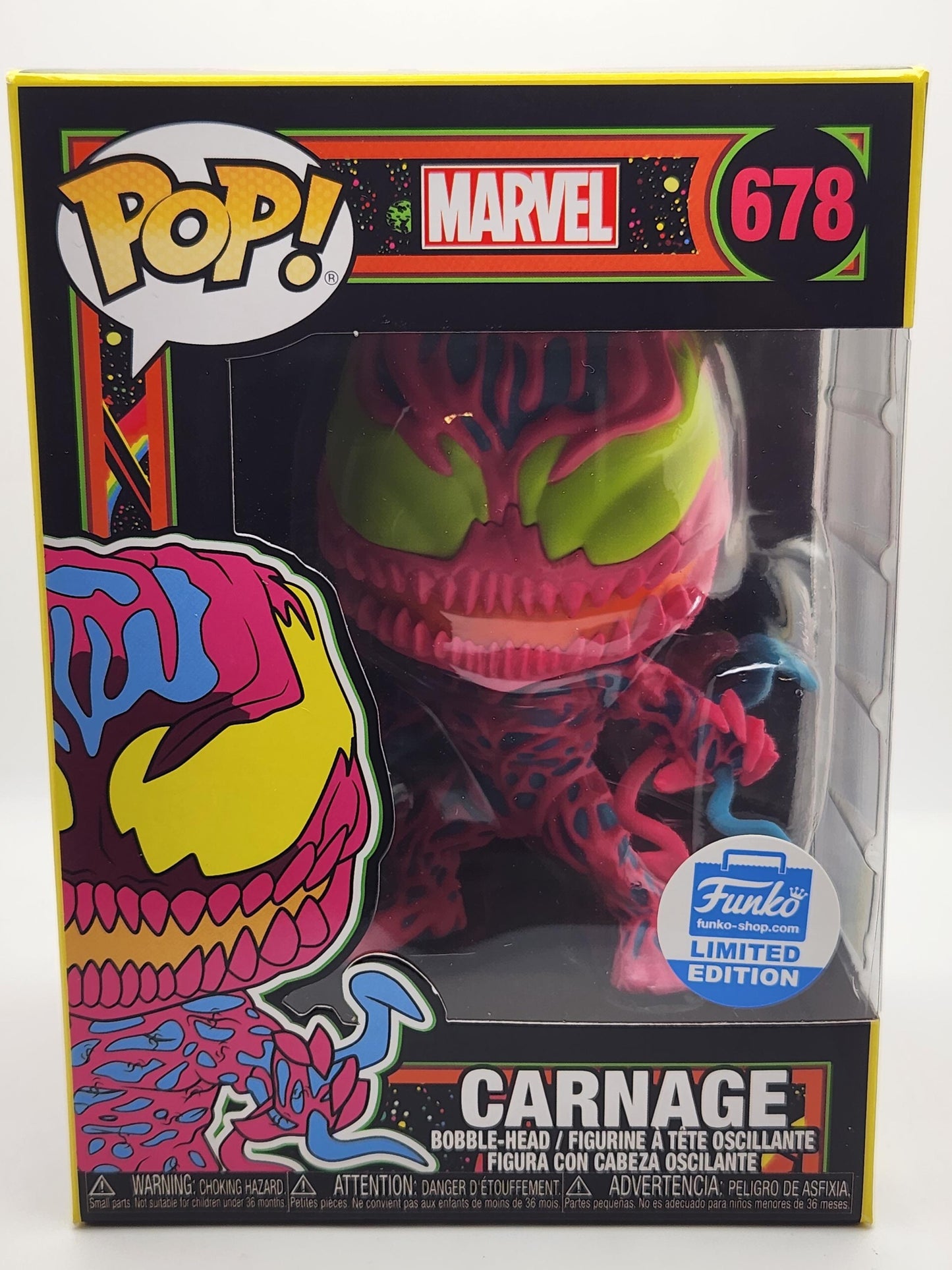 Carnage Blacklight - #678 - Exclusivo de Funko - Condición 9/10