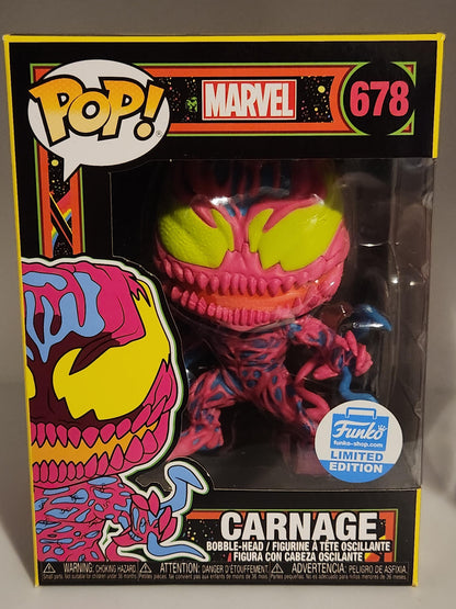 Carnage Blacklight - #678 - Exclusivo de Funko - Condición 9/10