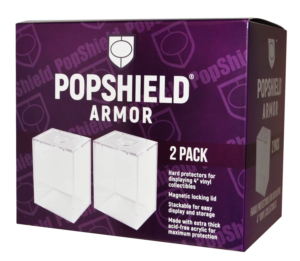 Protectores rígidos PopShield Armor, 2 unidades, apilables con tapa magnética