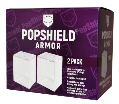 Protectores rígidos PopShield Armor, 2 unidades, apilables con tapa magnética